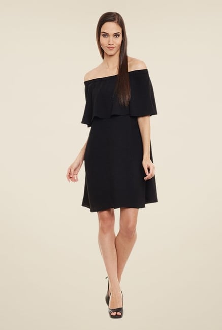 Femella Black Solid Dress Femella Black Solid Dress