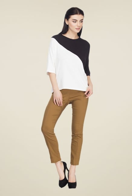 Femella Black & White Solid Top Femella Black & White Solid Top