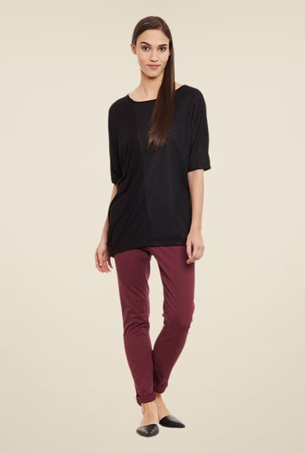 Femella Black Solid Top Femella Black Solid Top