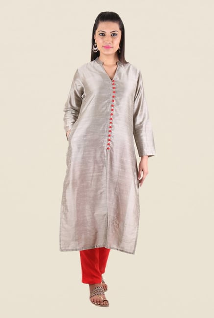 Shree Tan Silk Solid Kurta Shree Tan Silk Solid Kurta