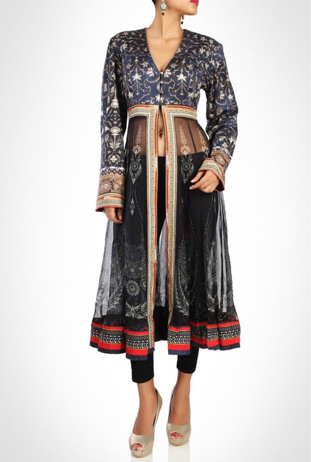 Tarun Tahiliani Designer Wear Navy Printed Kurta By Kimaya Tarun Tahiliani Designer Wear Navy Printed Kurta By Kimaya