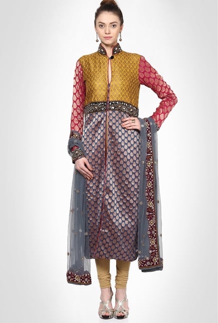 Vikram Phadnis Designer Multicolor Churidar Kurta By Kimaya Vikram Phadnis Designer Multicolor Churidar Kurta By Kimaya