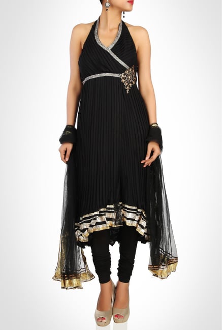Elisha Wadhwani Designer Black Anarkali By Kimaya Elisha Wadhwani Designer Black Anarkali By Kimaya
