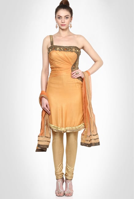 Babita Malkhani Designer Orange Churidar Kurta Set By Kimaya Babita Malkhani Designer Orange Churidar Kurta Set By Kimaya