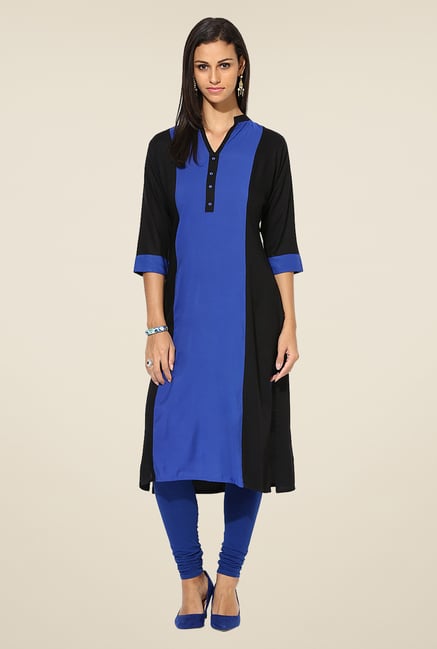 Shree Blue Rayon Solid Kurta Shree Blue Rayon Solid Kurta