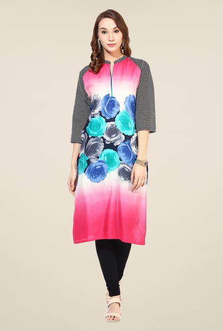 Shree Multicolor Cotton Floral Print Kurta Shree Multicolor Cotton Floral Print Kurta