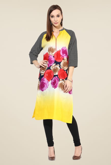 Shree Multicolor Cotton Floral Print Kurta Shree Multicolor Cotton Floral Print Kurta