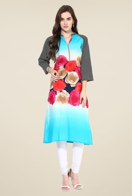 Shree Multicolor Cotton Floral Print Kurta Shree Multicolor Cotton Floral Print Kurta