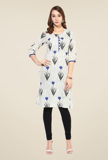 Shree Beige Cotton Floral Print Kurta Shree Beige Cotton Floral Print Kurta