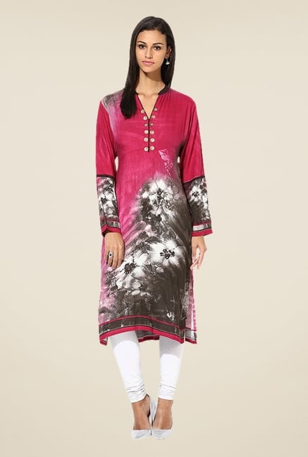 Shree Pink Rayon Printed Kurta Shree Pink Rayon Printed Kurta