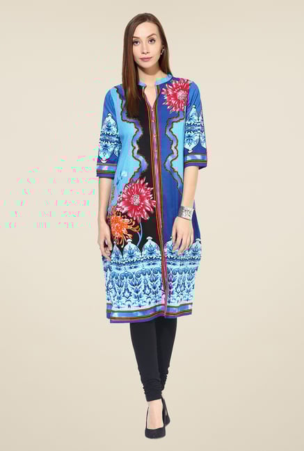 Shree Multicolor Cotton Floral Print Kurta Shree Multicolor Cotton Floral Print Kurta