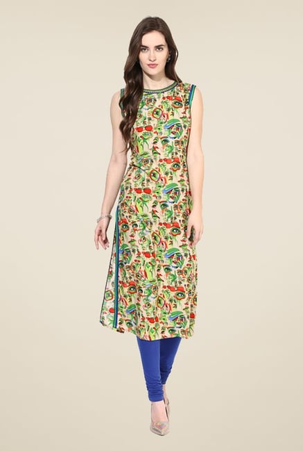 Shree Beige Rayon Printed Kurta Shree Beige Rayon Printed Kurta