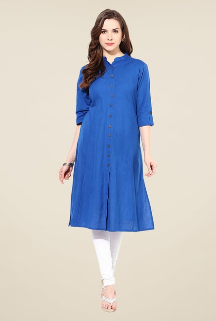 Shree Blue Linen Solid Kurta Shree Blue Linen Solid Kurta
