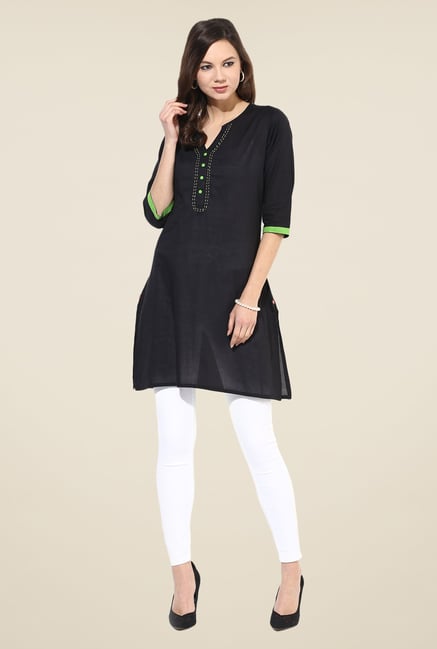 Shree Black Cotton Solid Kurti Shree Black Cotton Solid Kurti