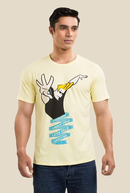 Johnny Bravo Desert Storm Yellow Graphic T-shirt Johnny Bravo Desert Storm Yellow Graphic T-shirt