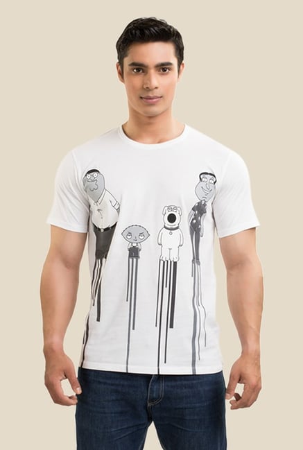 Family Guy The Leaky Mug Shot White Graphic T-shirt Family Guy The Leaky Mug Shot White Graphic T-shirt