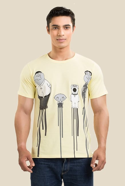 Family Guy The Leaky Mug Shot Yellow Graphic T-shirt Family Guy The Leaky Mug Shot Yellow Graphic T-shirt