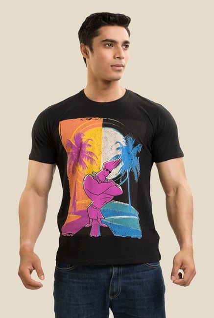 Johnny Bravo Day & Night Black Graphic T-shirt Johnny Bravo Day & Night Black Graphic T-shirt