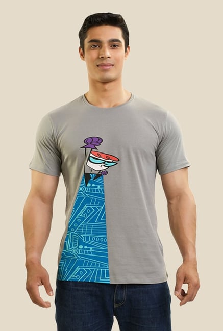 Dexter The Superhero Grey Graphic T-shirt Dexter The Superhero Grey Graphic T-shirt