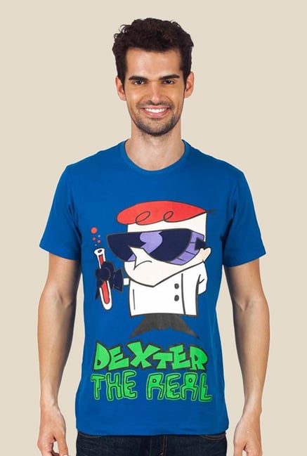 Dexter The Real Dark Blue Graphic T-shirt Dexter The Real Dark Blue Graphic T-shirt
