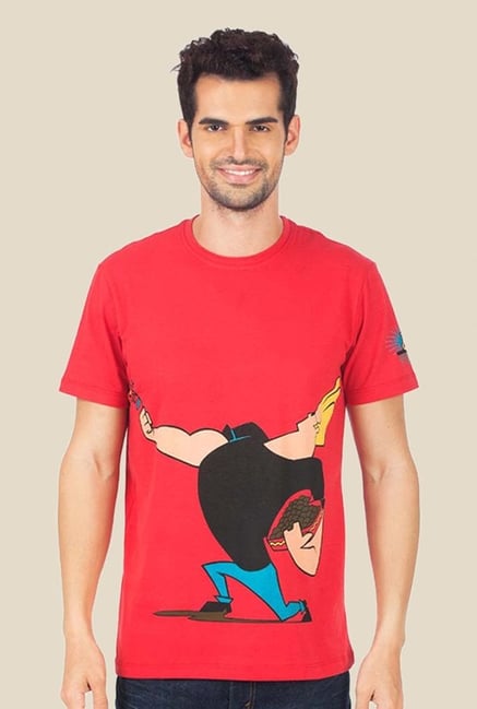 Johnny Bravo The Love Machine Coral Graphic T-shirt Johnny Bravo The Love Machine Coral Graphic T-shirt