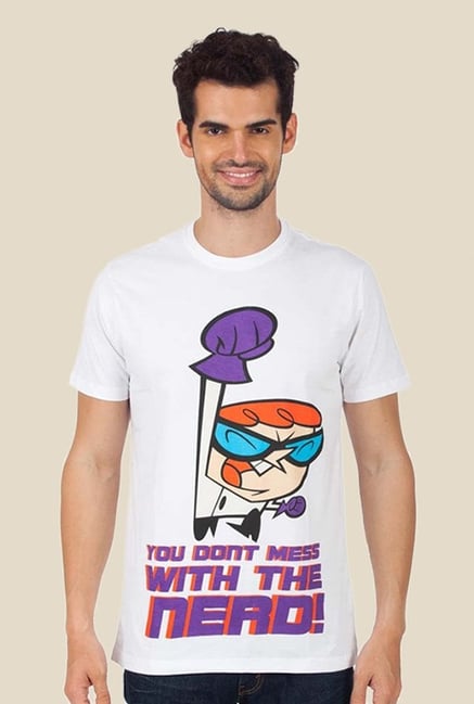 Dexter Don'T Mess With The Nerd White Graphic T-shirt Dexter Don'T Mess With The Nerd White Graphic T-shirt