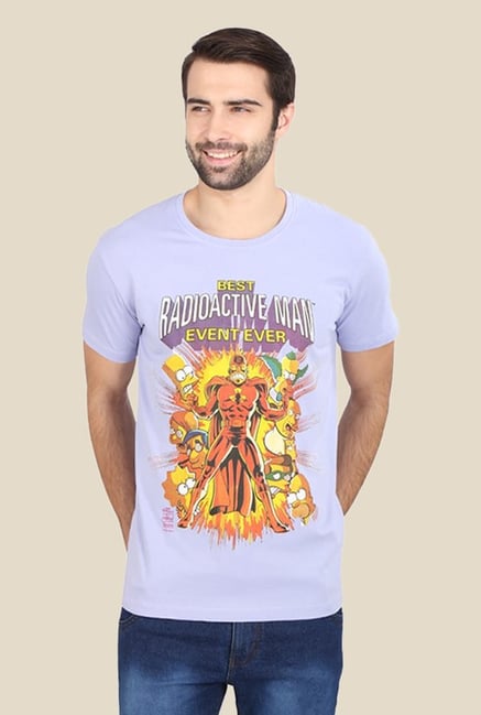Simpsons Radioactive Man Purple Graphic T-shirt Simpsons Radioactive Man Purple Graphic T-shirt