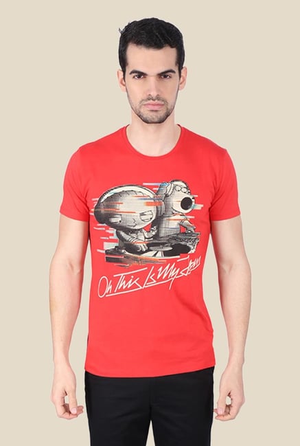 Family Guy Oh This Is My Jam Coral Graphic T-shirt Family Guy Oh This Is My Jam Coral Graphic T-shirt