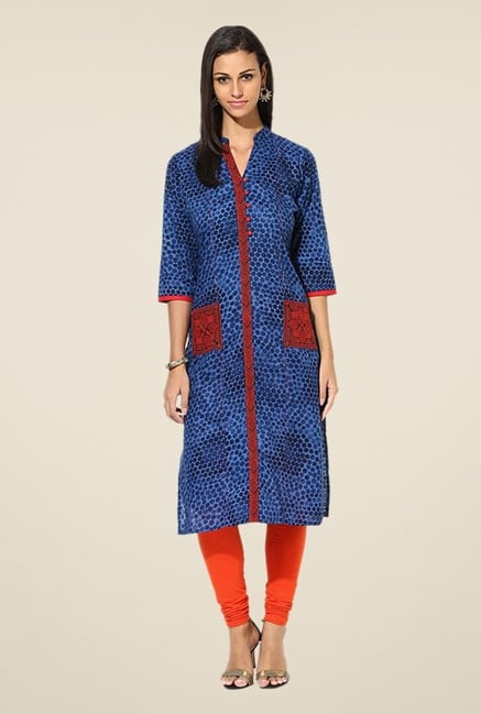 Shree Indigo Cotton Printed Kurta Shree Indigo Cotton Printed Kurta