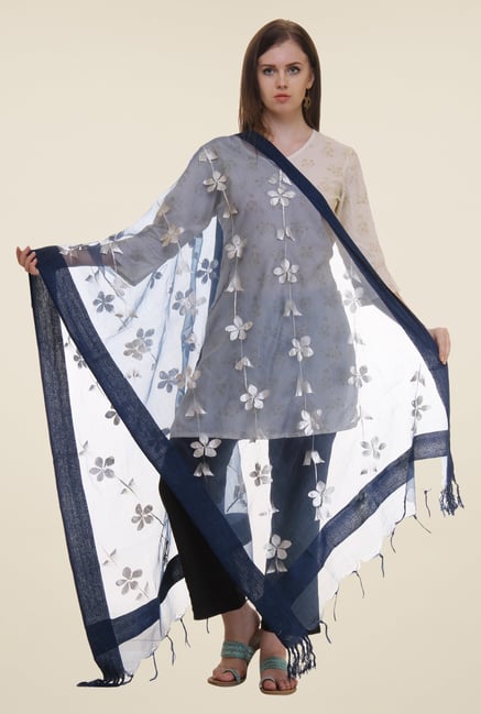 Shree Navy Polyester Dupatta Shree Navy Polyester Dupatta