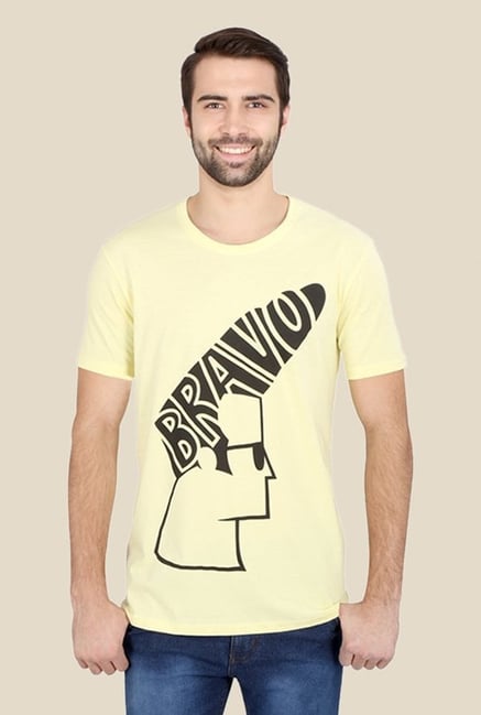 Johnny Bravo The Hair Do Yellow Graphic T-shirt Johnny Bravo The Hair Do Yellow Graphic T-shirt