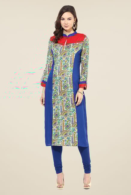 Shree Multicolor Rayon Printed Kurta Shree Multicolor Rayon Printed Kurta