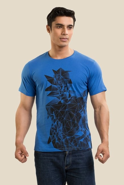 Johnny Bravo The Diamond Boy Dark Blue Graphic T-shirt Johnny Bravo The Diamond Boy Dark Blue Graphic T-shirt