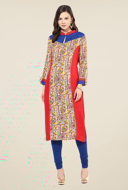 Shree Multicolor Rayon Printed Kurta Shree Multicolor Rayon Printed Kurta