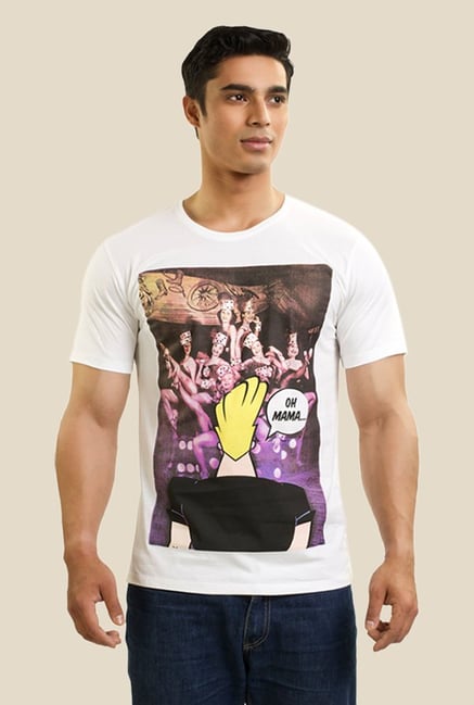Johnny Bravo The Heartthrob White Graphic T-shirt Johnny Bravo The Heartthrob White Graphic T-shirt