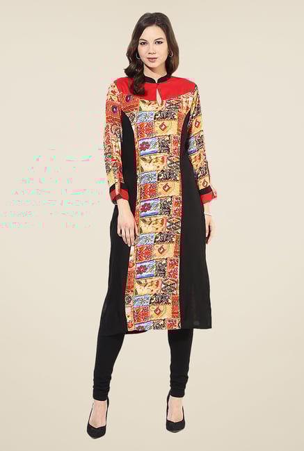 Shree Multicolor Rayon Printed Kurta Shree Multicolor Rayon Printed Kurta