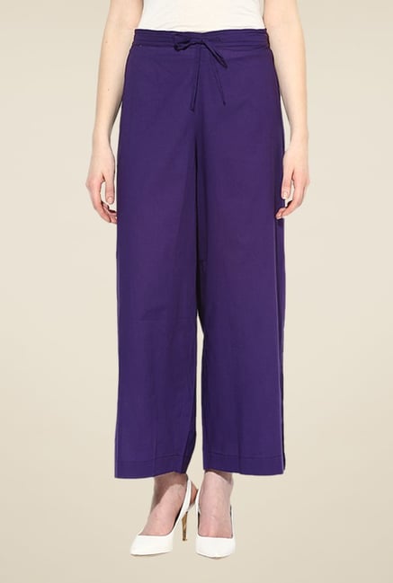 Shree Purple Cotton Palazzos Shree Purple Cotton Palazzos