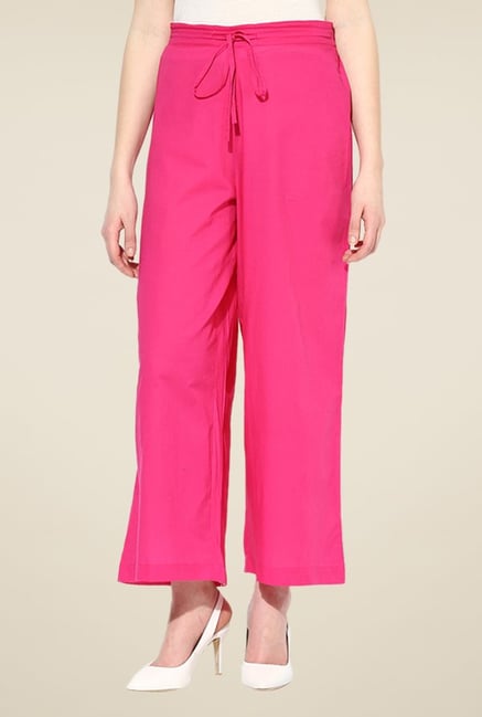 Shree Pink Cotton Palazzos Shree Pink Cotton Palazzos