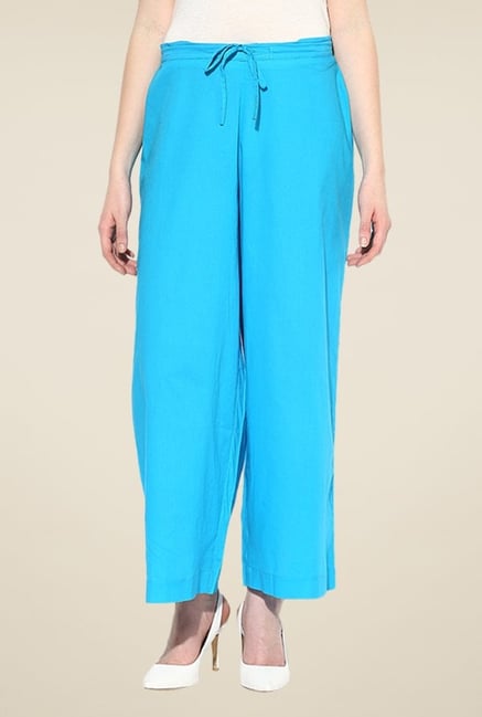 Shree Turquoise Cotton Palazzos Shree Turquoise Cotton Palazzos
