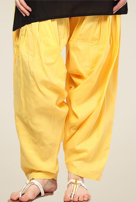 Shree Yellow Cotton Patiala Salwar Shree Yellow Cotton Patiala Salwar