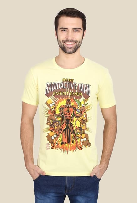 Simpsons Radioactive Man Yellow Graphic T-shirt Simpsons Radioactive Man Yellow Graphic T-shirt