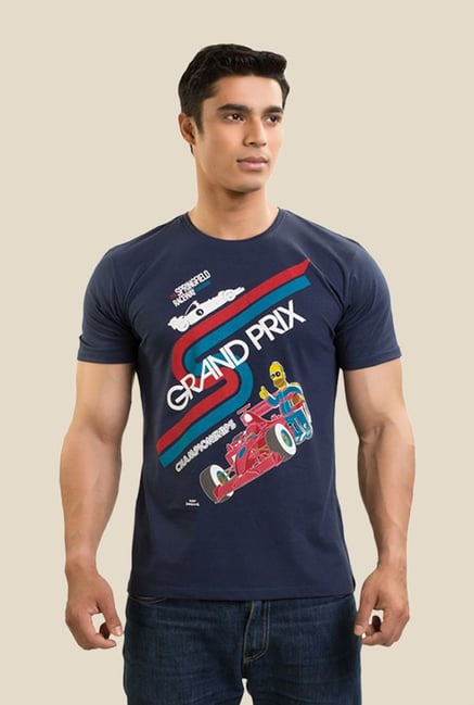 Simpsons Springfield F1 Navy Graphic T-shirt Simpsons Springfield F1 Navy Graphic T-shirt
