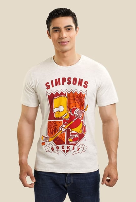Simpsons Hockey Off White Graphic T-shirt Simpsons Hockey Off White Graphic T-shirt