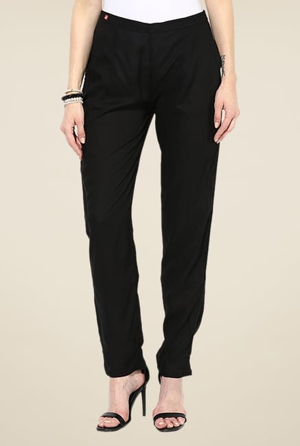 Shree Black Rayon Trousers Shree Black Rayon Trousers