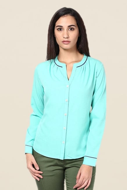 Kaaryah Turquoise Solid Shirt Kaaryah Turquoise Solid Shirt