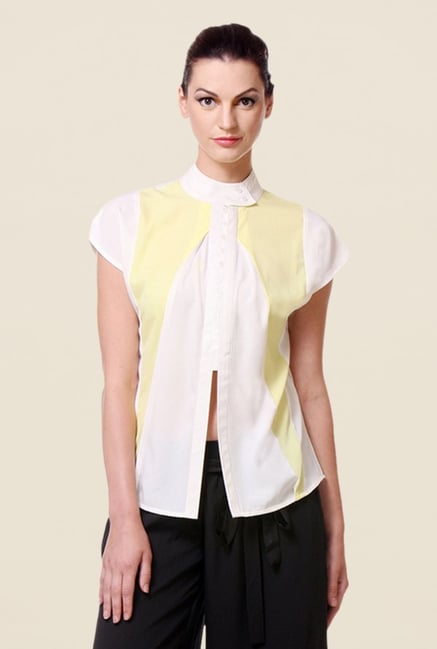 Kaaryah Off White Solid Shirt Kaaryah Off White Solid Shirt