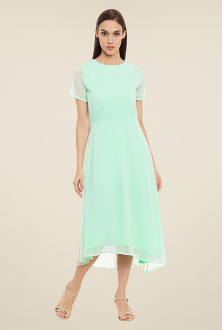 Femella Mint Green Solid Dress Femella Mint Green Solid Dress