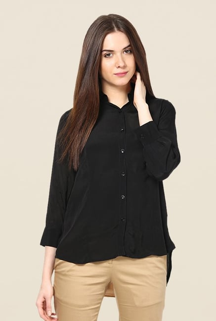 Kaaryah Black Solid Shirt Kaaryah Black Solid Shirt