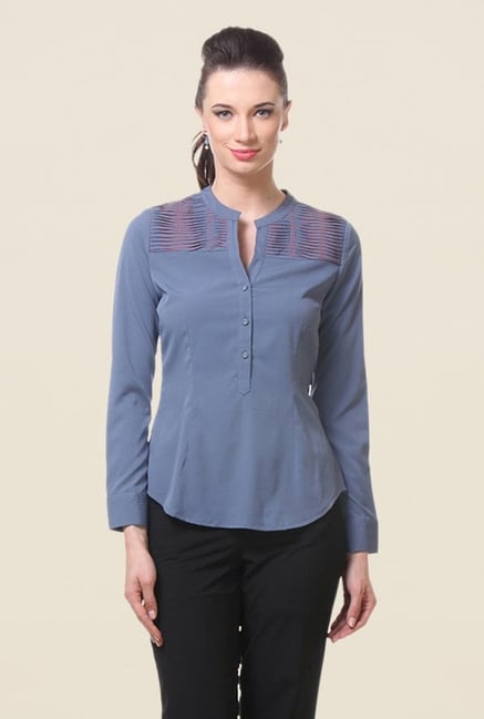 Kaaryah Grey Solid Shirt Kaaryah Grey Solid Shirt