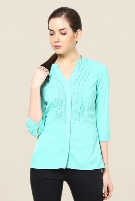 Kaaryah Turquoise Solid Shirt Kaaryah Turquoise Solid Shirt